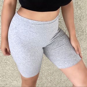 Heather Gray Biker Shorts